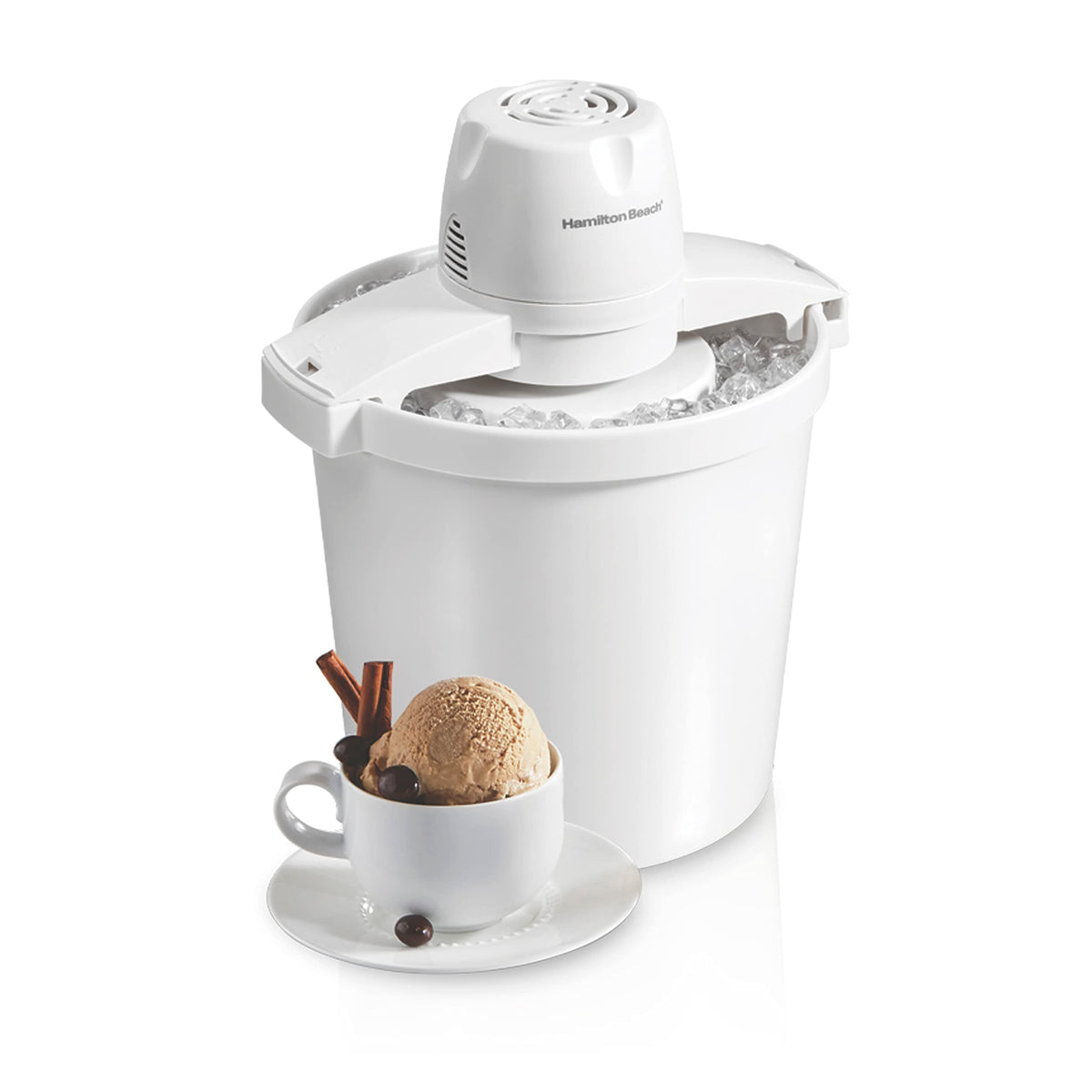 Automatic Electric Ice Cream Maker & Frozen Yogurt Machine | 4 Quart | Makes A Variety Of Treats Including Sorbet, Sherbet, Gelato, Custard |Simple & Customizable | White | 68330N