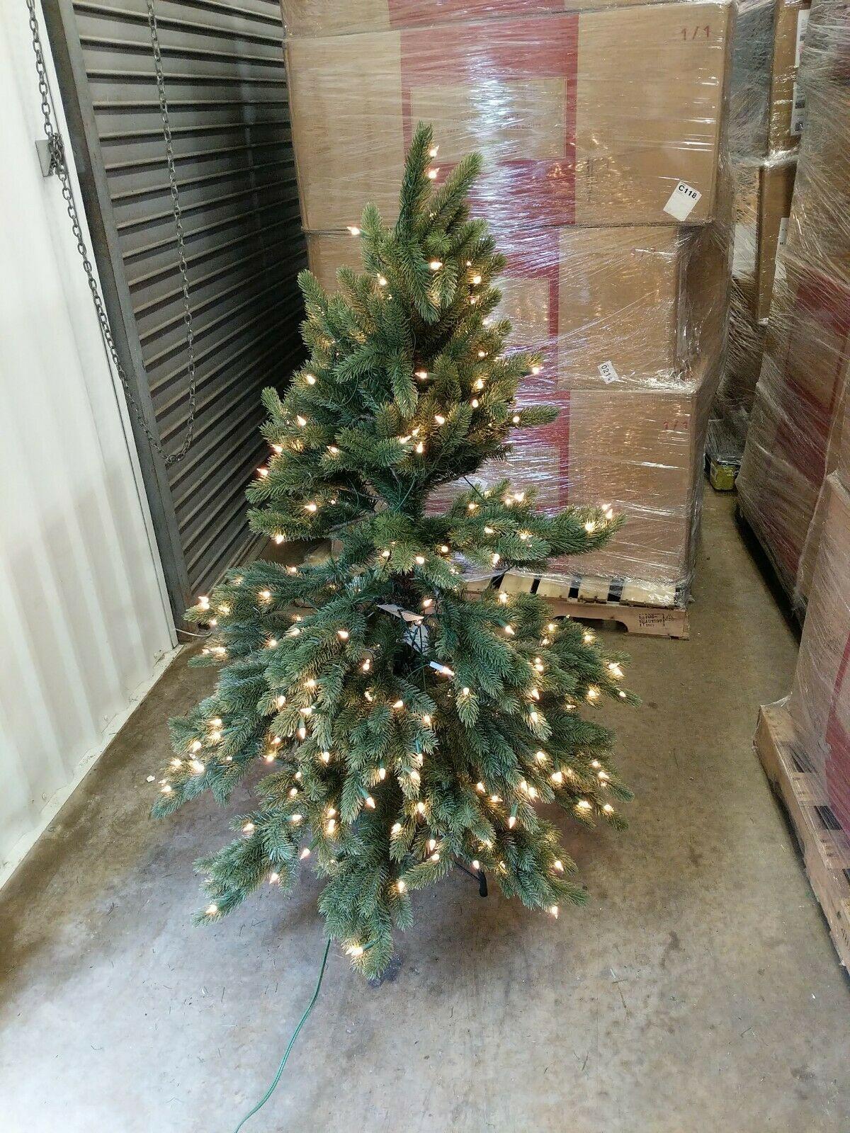 Open Box Balsam Hill Vermont White Spruce 4.5' Tree with Clear LED Lights Xmas
