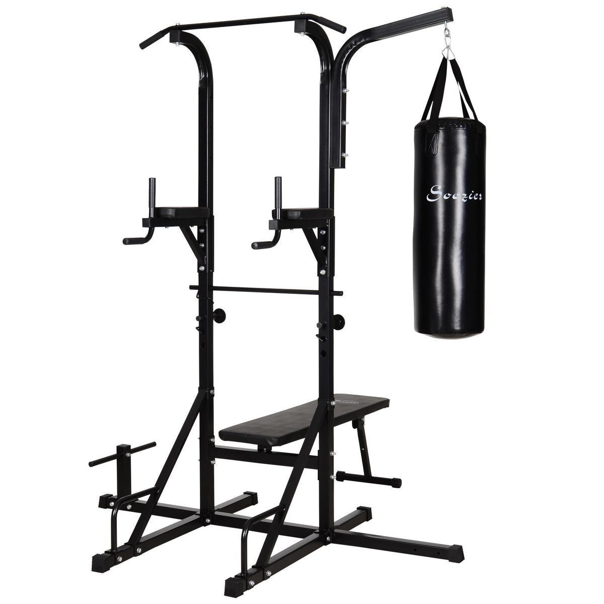 Aibecy 86" Multi Function Full Body Power Tower Home Gym with Punching Bag