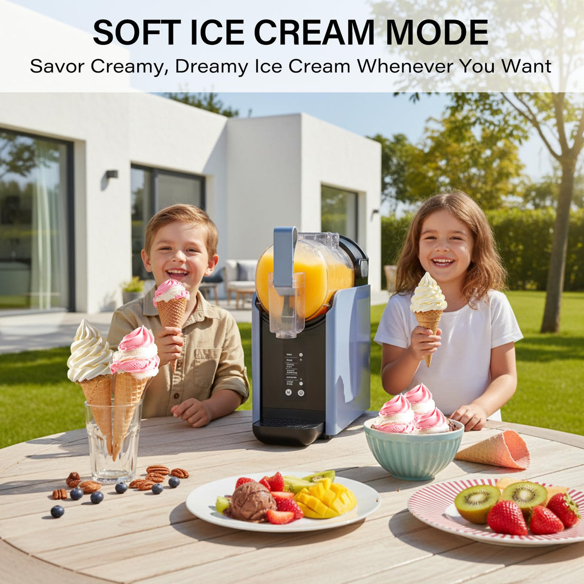 98oz Slushie Machine for Home with No Ice Needed, 6 Preset Programs, Self-Cleaning Function, Quiet Operation, Perfect for MaFrozen Margaritas, Milkshakes, Smoothies, Frappes, Blue