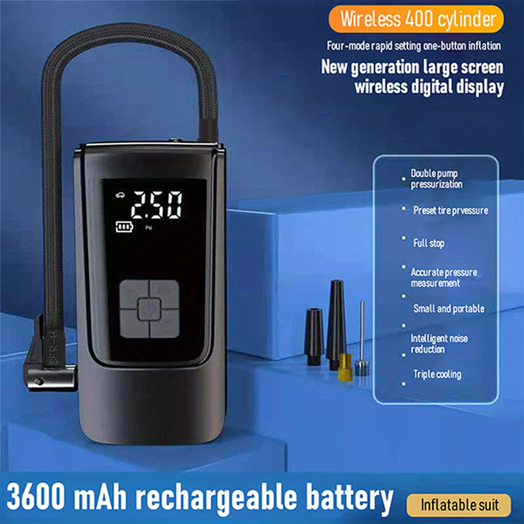 Portable 12V 150psi Car Air Compressor Inflator Pump: Inflate Car, Motorcycle & Bicycle Tires Instantly!