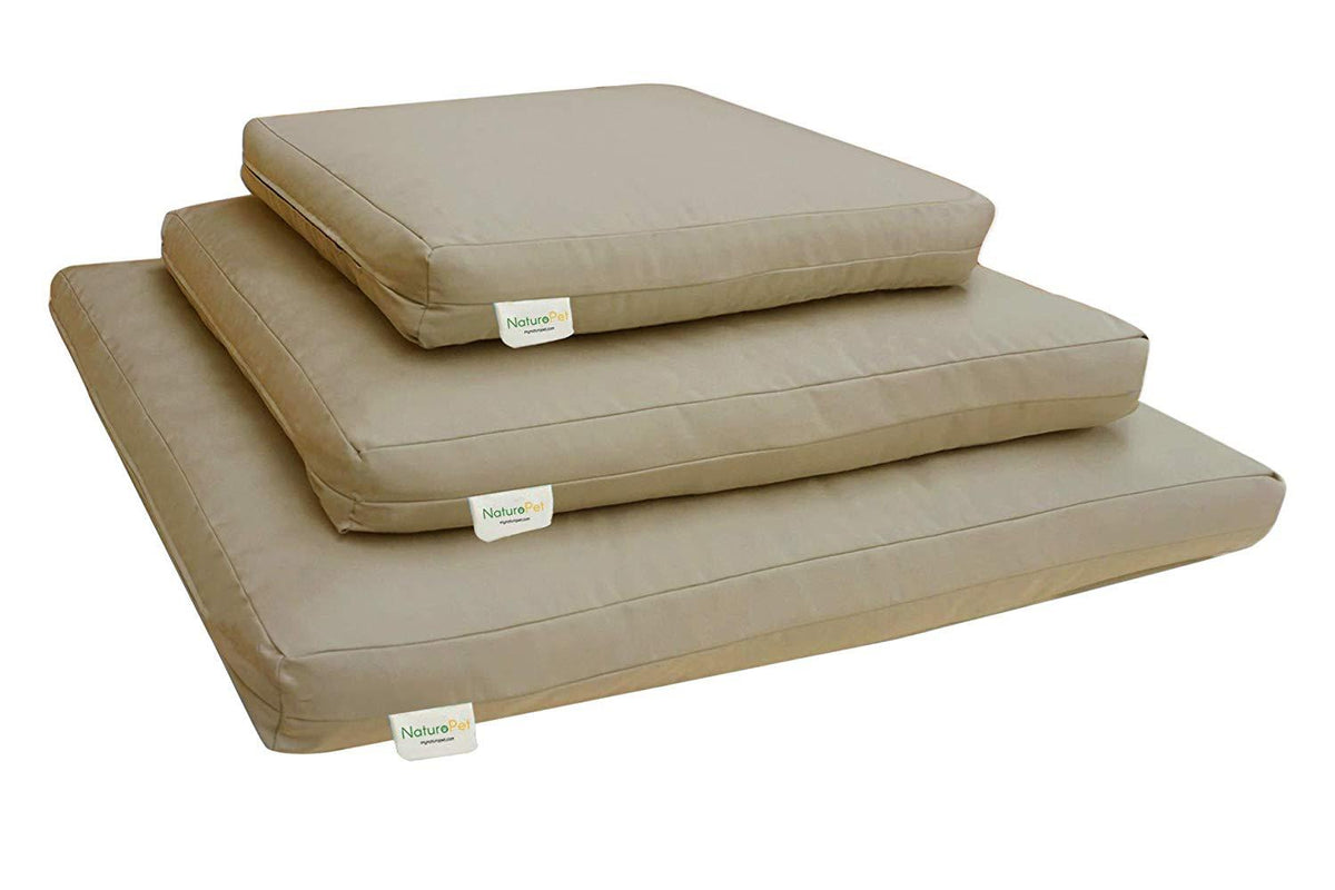 NaturoPet Natural Orthopedic Dog Bed, Premium Virgin Wool &amp; Coco-Latex Pet Mattress Removable Washable Cover Water Resistant Indoor-Outdoor Durable Chew Resistant Made in USA