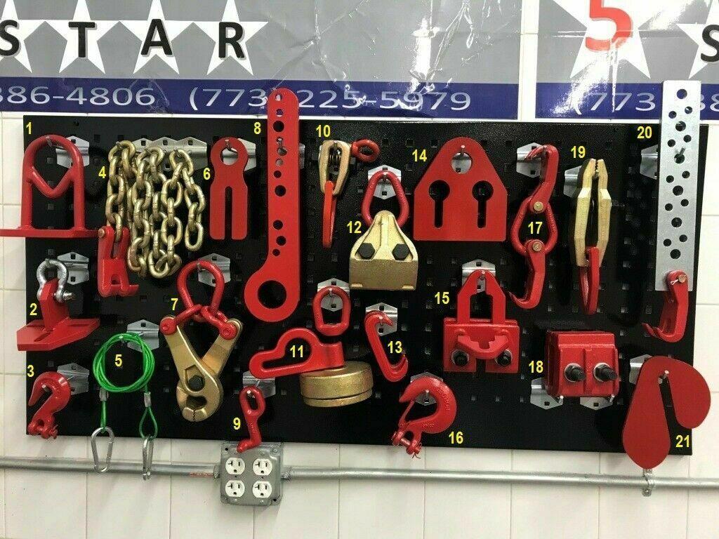 SET#34 AUTO BODY FRAME MACHINE HEAVY DUTY 21 PIECE PULLING TOOLS AND CLAMPS SET