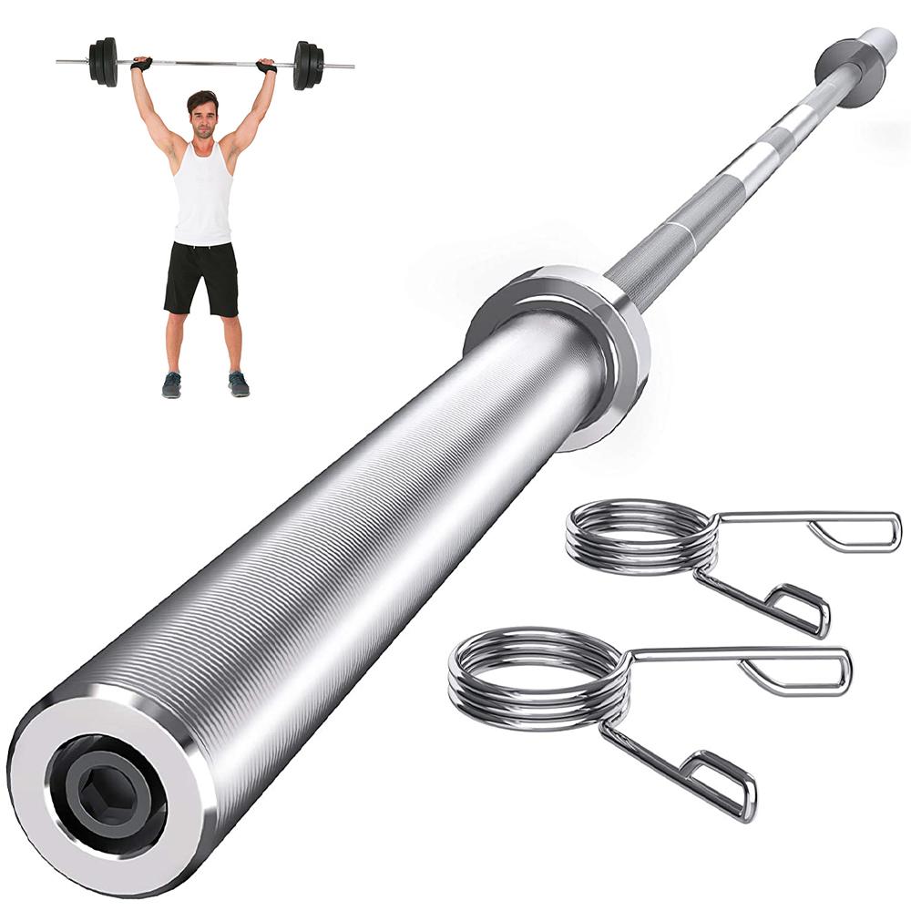 Yeleo Olympic 7 feet Weight Bar Solid Iron Workout Gym Home Exercises Barbell,2-Inch Center Holes