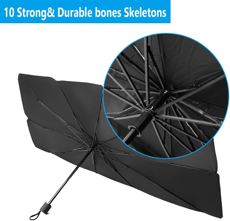 Coricha Windshield Sunshade Umbrella Brella Shade for Car Sun Shade Cover 31 * 57" As Seen on TV UV Block Front Window Heat Insulation Protection (Black Eyes)