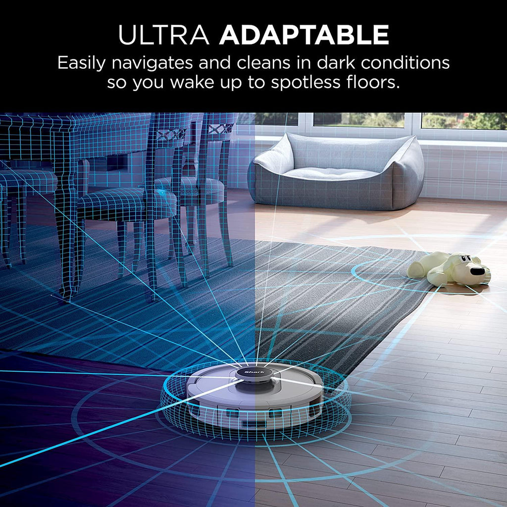 Shark AV2511AE AI Robot Vacuum with XL Self-Empty Base, Bagless, 60-Day Capacity, LIDAR Navigation, Home Mapping, Silver &amp; Black
