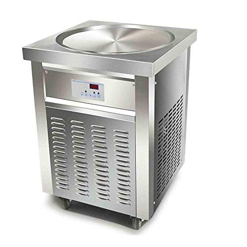 commercial ETL US  22" Single Round Pan Fry Ice Cream Machine, Stir-Fried Ice Cream Rolled Machine-Auto Defrost, Smart AI Temperature Control