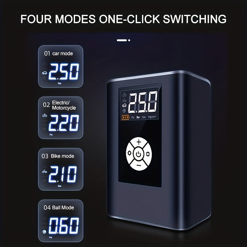 120W 150PSI Portable Digital Air Compressor: The Ultimate Wireless Car Air Pump For Car, Motorcycle, Bike & Ball Inflation!