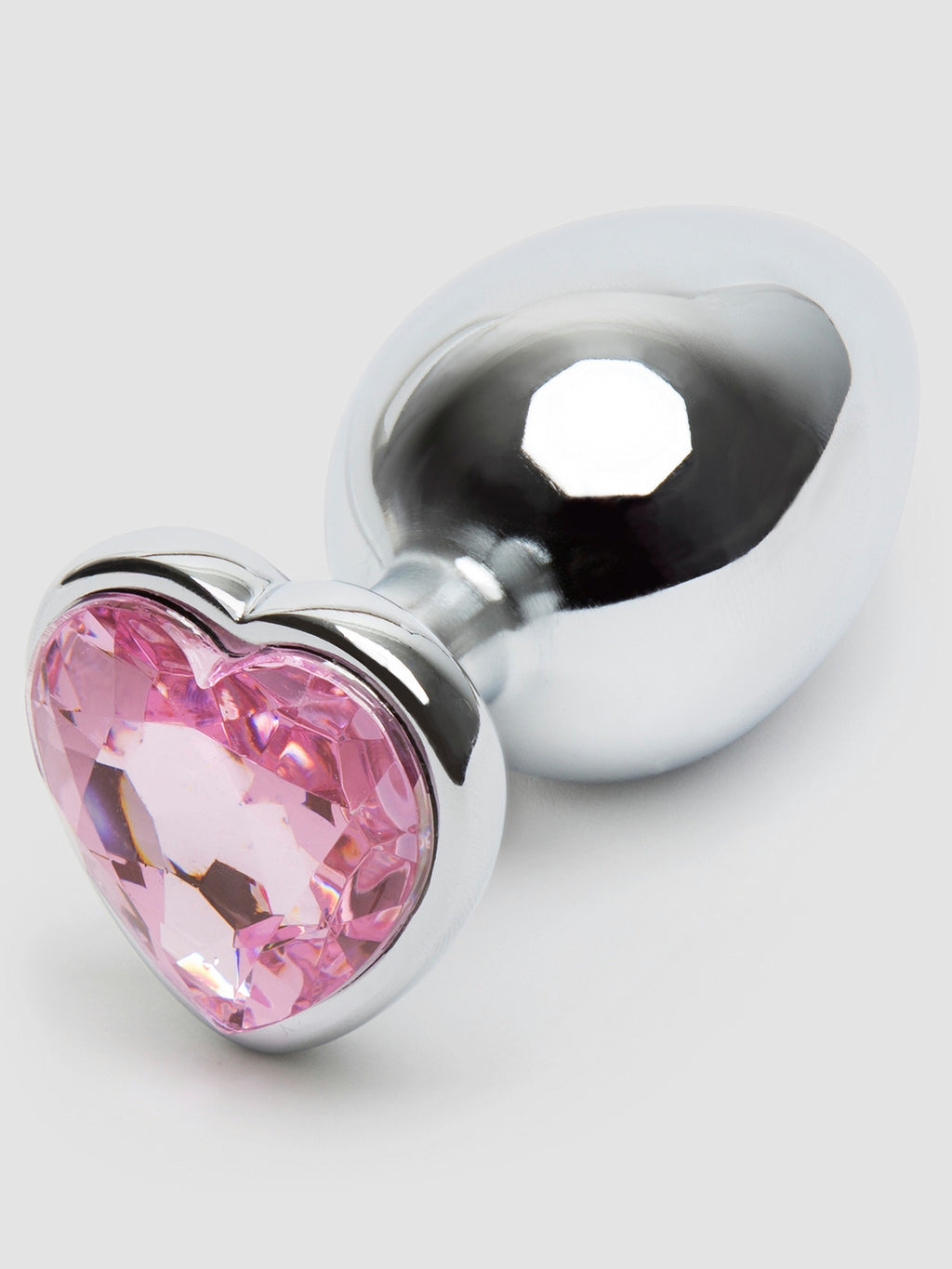 Lovehoney Jeweled Heart Metal Large Butt Plug 3.5 Inch, Silver