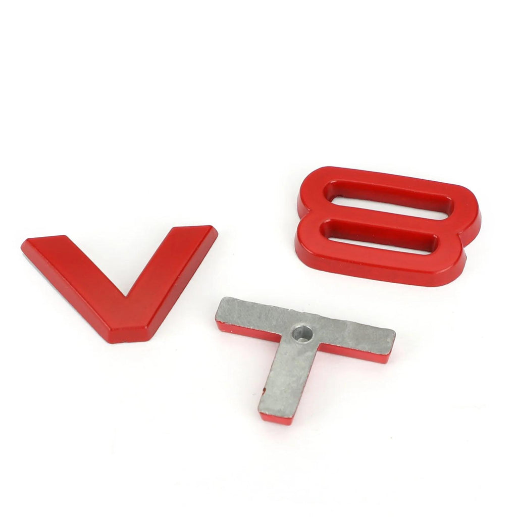 AUDI A1 A3 A4 A5 A6 A7 Q3 Q5 Q7 S6 S7 S8 S4 SQ5 Red V8T Emblem Badge Fit Generic