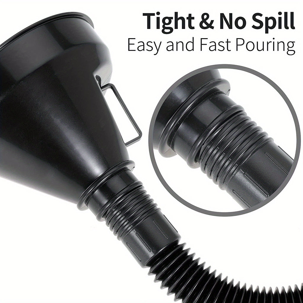 Flexible Automotive Fuel Funnel: Spill-Proof Refueling & Oil Changing Tool with Wide Mouth & Handle