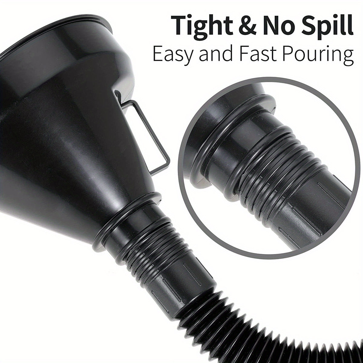 Flexible Automotive Fuel Funnel: Spill-Proof Refueling & Oil Changing Tool with Wide Mouth & Handle