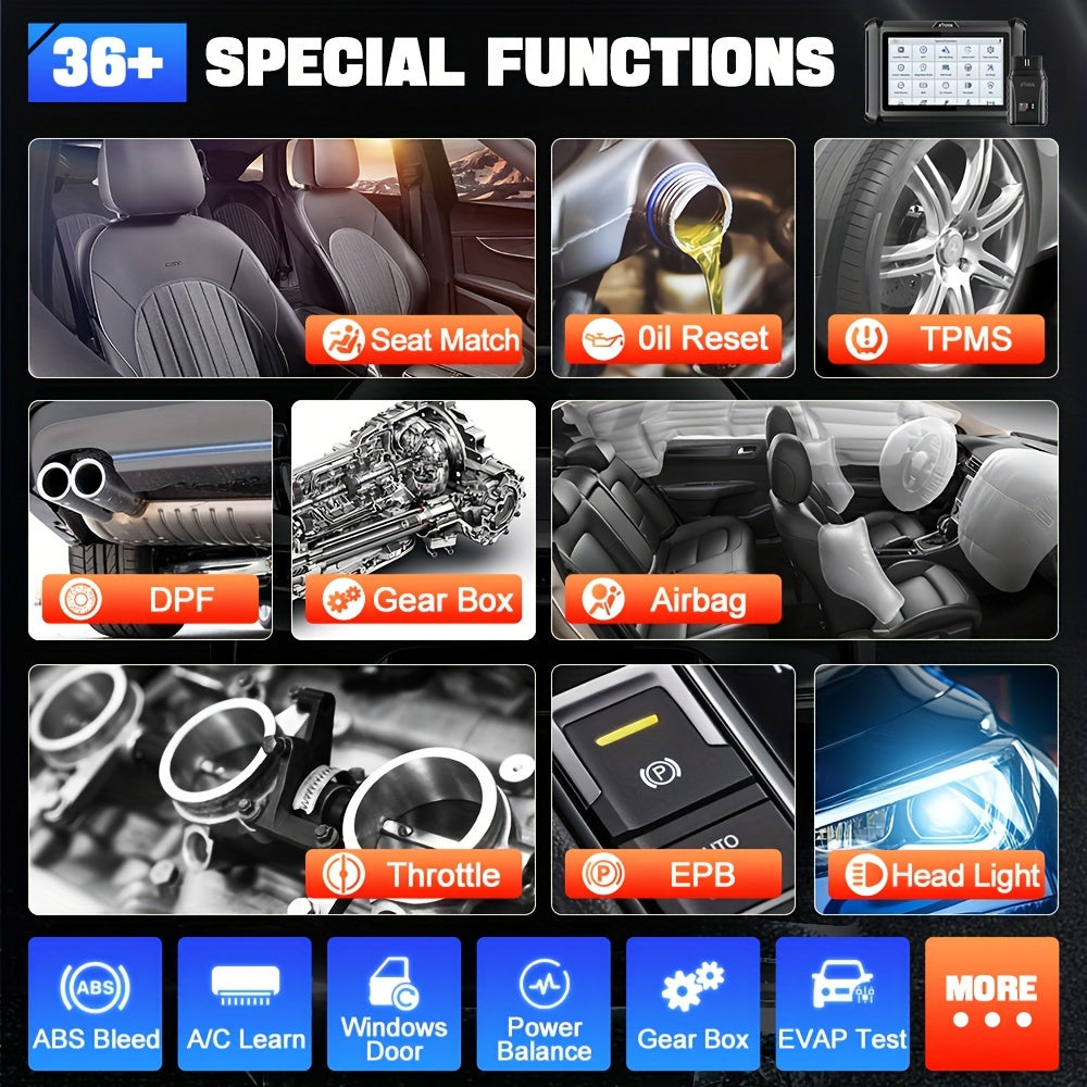 XTOOL D7W Wireless All System Car Bidirectional Scanner,  3Year Updates, ECU Coding, CAN FD&DoIP, 36+ Resets, Key Programming, Crank Sensor Relearn