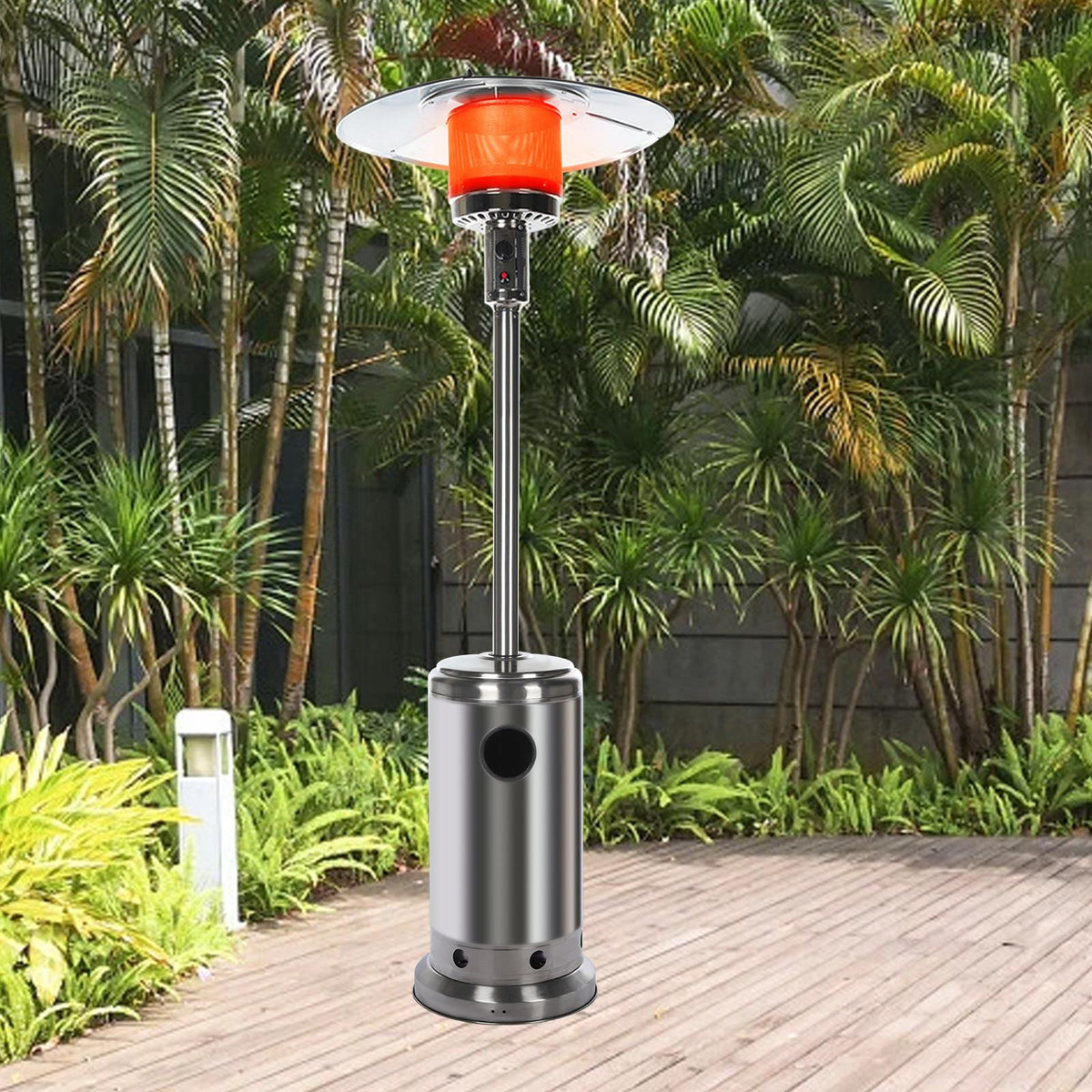 Sales Today Clearance Outdoor Patio Heater With Wheels,Propane 46,000 BTU Premium Outdoor Patio Heater