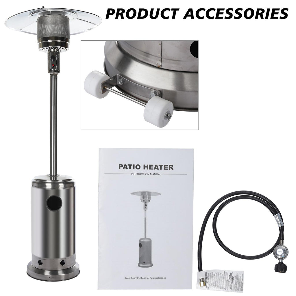 Sales Today Clearance Outdoor Patio Heater With Wheels,Propane 46,000 BTU Premium Outdoor Patio Heater