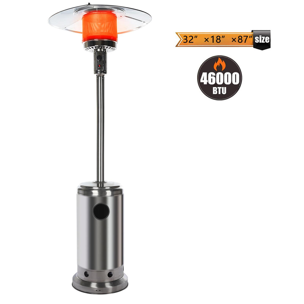 Sales Today Clearance Outdoor Patio Heater With Wheels,Propane 46,000 BTU Premium Outdoor Patio Heater