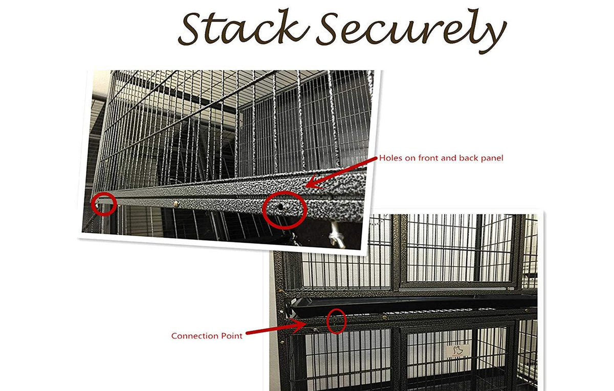 Homey Pet 37" Open Top Heavy Duty Dog Pet CaKennel w/Tray, Floor Grid, and Casters