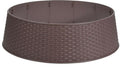 Christmas Tree Skirt - Brown Festive Decoration Wicker Woven  Stand Base