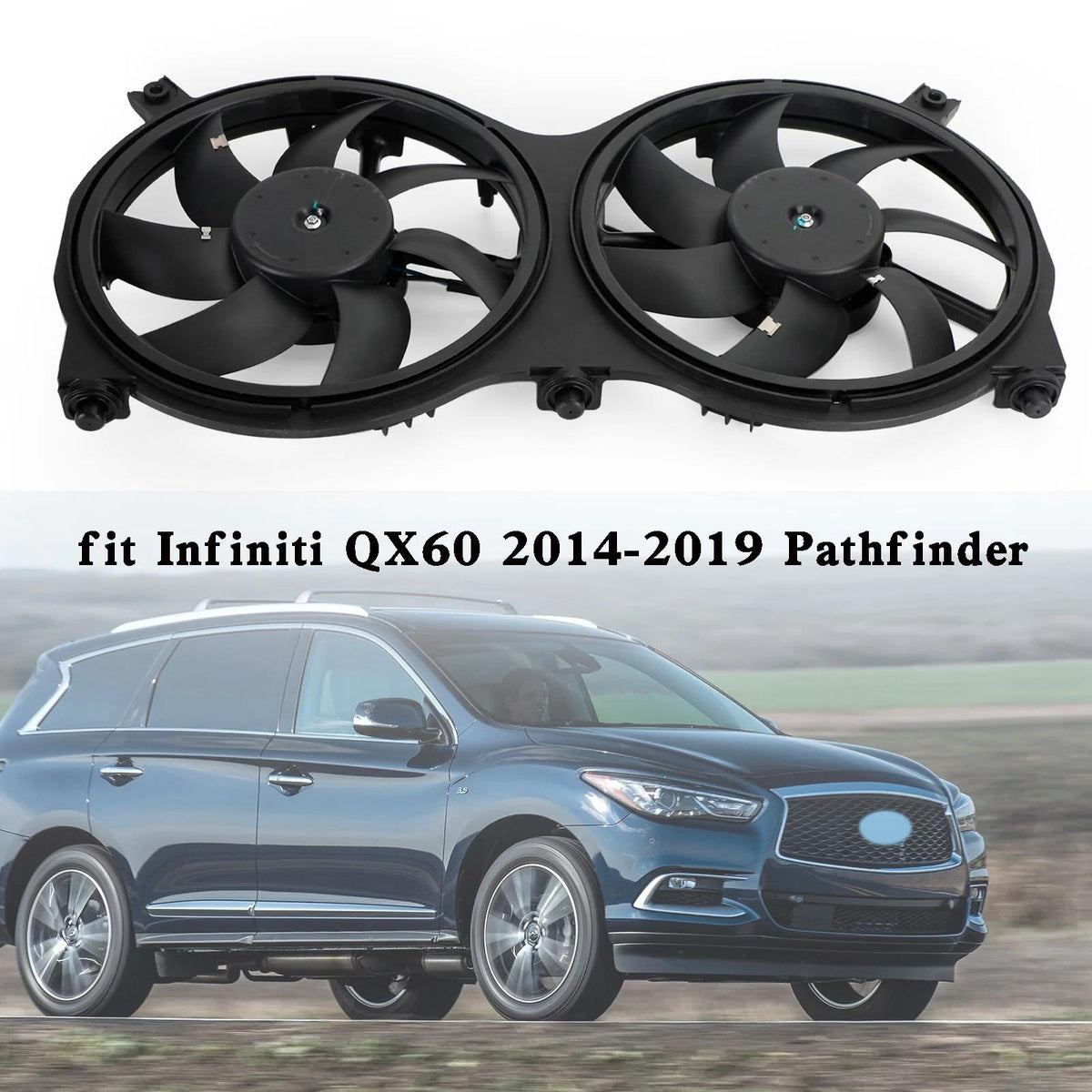 2014-2023 Infiniti QX60 Radiator Cooling Fan Assembly 214813JA2E 214813JA0E NI3115149 214813JA1B Generic
