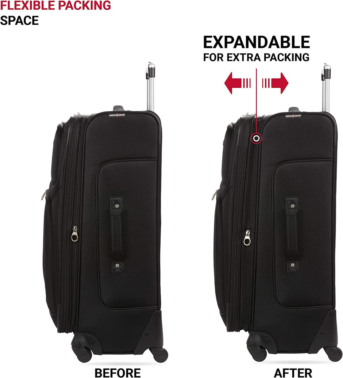 Sion Softside Expandable Luggage, Black, Checked-Large 29-Inch