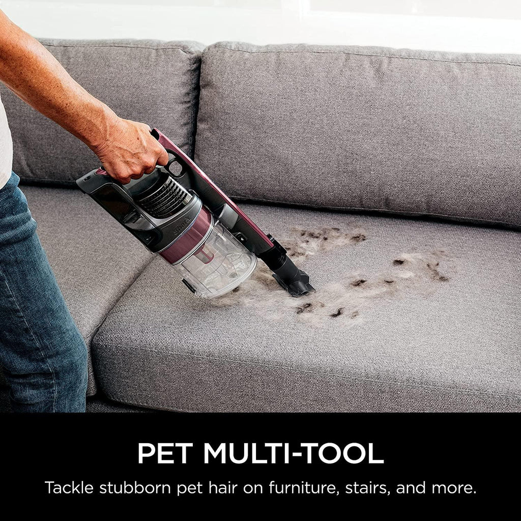Shark IZ362H Anti-Allergen Cordless Lightweight Stick Vacuum with Self-Cleaning Brushroll, PowerFins, Removable Handheld, Crevice, Upholstery, Anti-Allergen, Pet Multi-Tool, Flex, 40 min runtime, Red