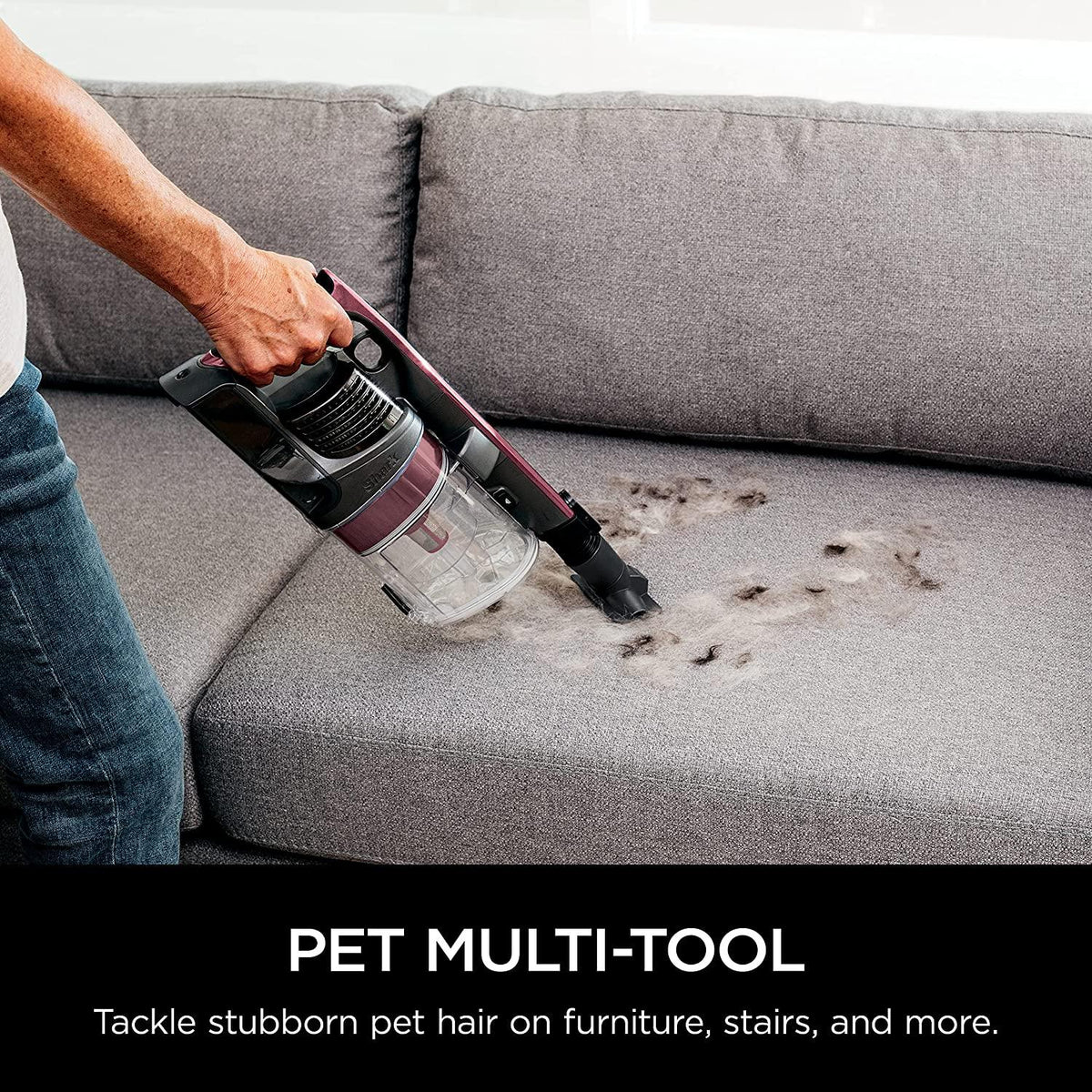 Shark IZ362H Anti-Allergen Cordless Lightweight Stick Vacuum with Self-Cleaning Brushroll, PowerFins, Removable Handheld, Crevice, Upholstery, Anti-Allergen, Pet Multi-Tool, Flex, 40 min runtime, Red