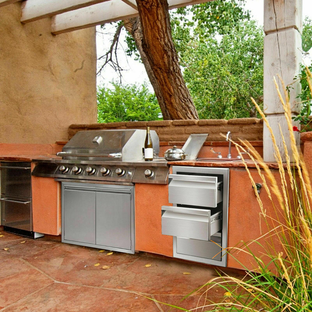 Outdoor Kitchen/bbq Island  Steel Drawer Cabinet Combination Storage