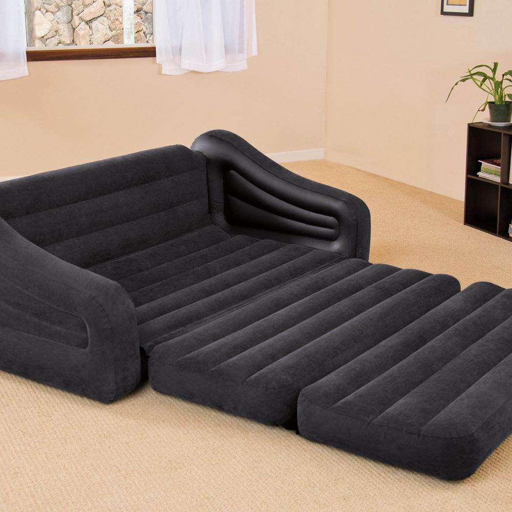 Queen Size Inflatable Pull-Out Futon Sofa Couch Bed, Dark Gray (5-Pack)
