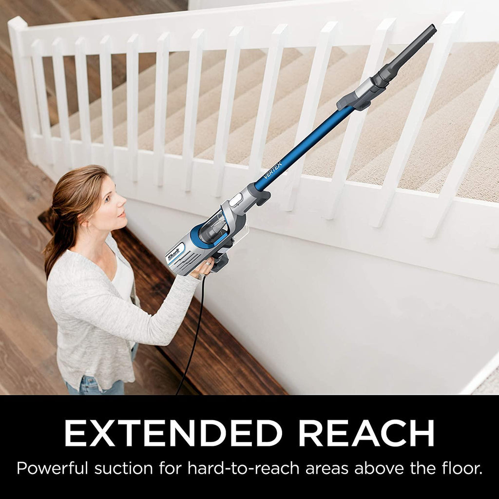 Shark HZ2002 Vertex Ultralight Corded Stick DuoClean PowerFins &amp; Self-Cleaning Brushroll, Perfect for Pets, Removable Hand Vacuum, Upholstery Tool, Dusting &amp; Pet Power Brushes, Cobalt Blue