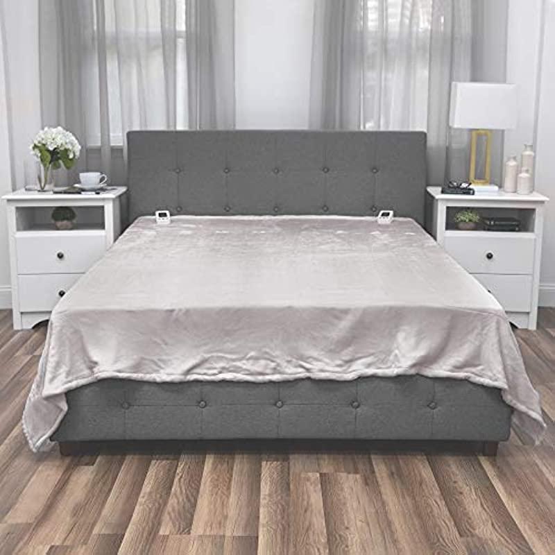 SensorPedic Heated Electric Blanket with SensorSafe, King, Soft Grey