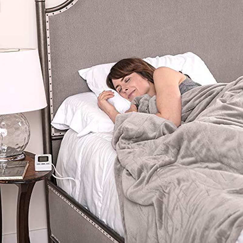 SensorPedic Heated Electric Blanket with SensorSafe, King, Soft Grey