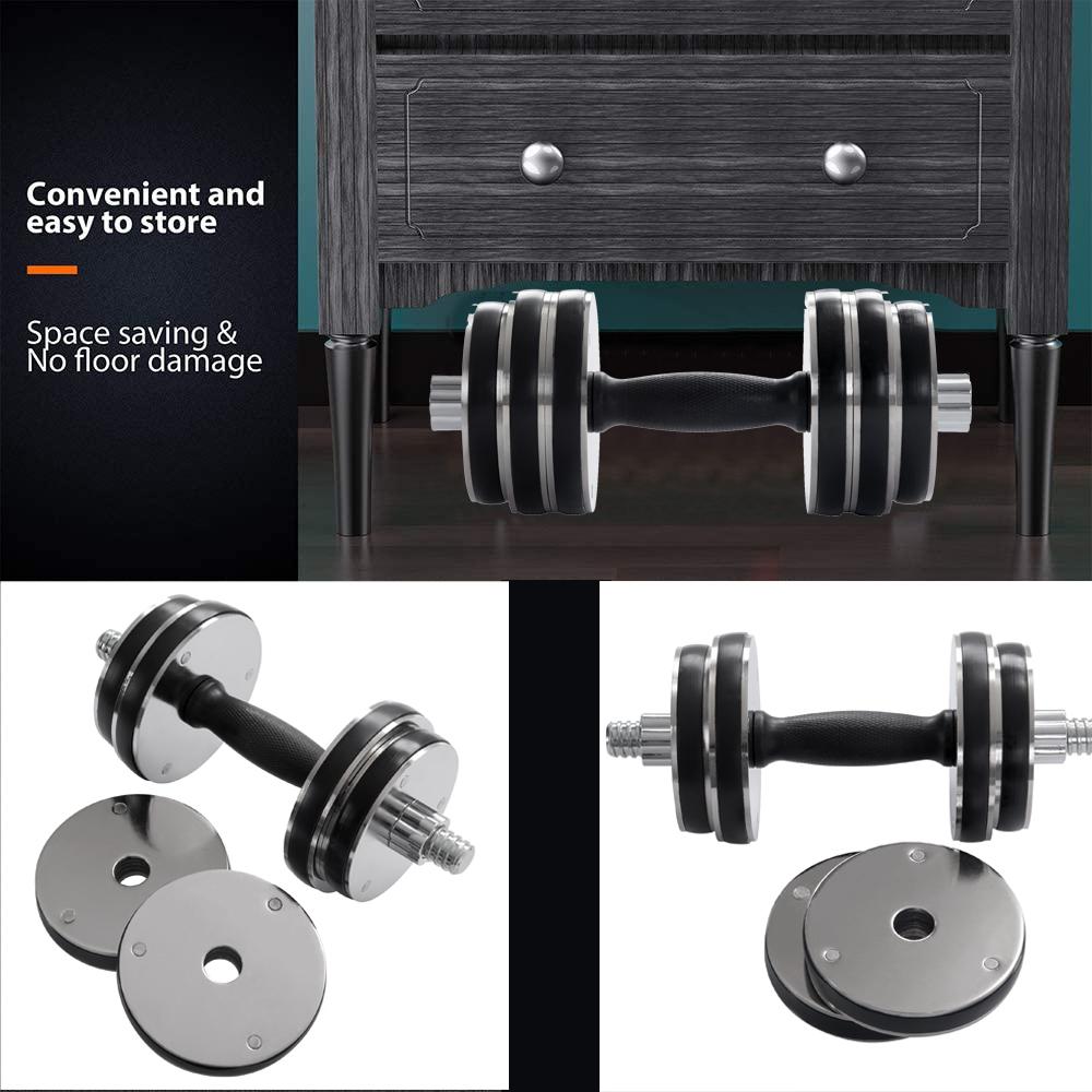 Exercise &amp; Fitness Dumbbells Set of 2, 33LBS Adjustable Weights Dumbbell Set, Non-Slip Dumbbells with Dumbbell Plates, Home Gym Weight Training Dumbbell Fitness Equipment for Men Women, Black, W16337
