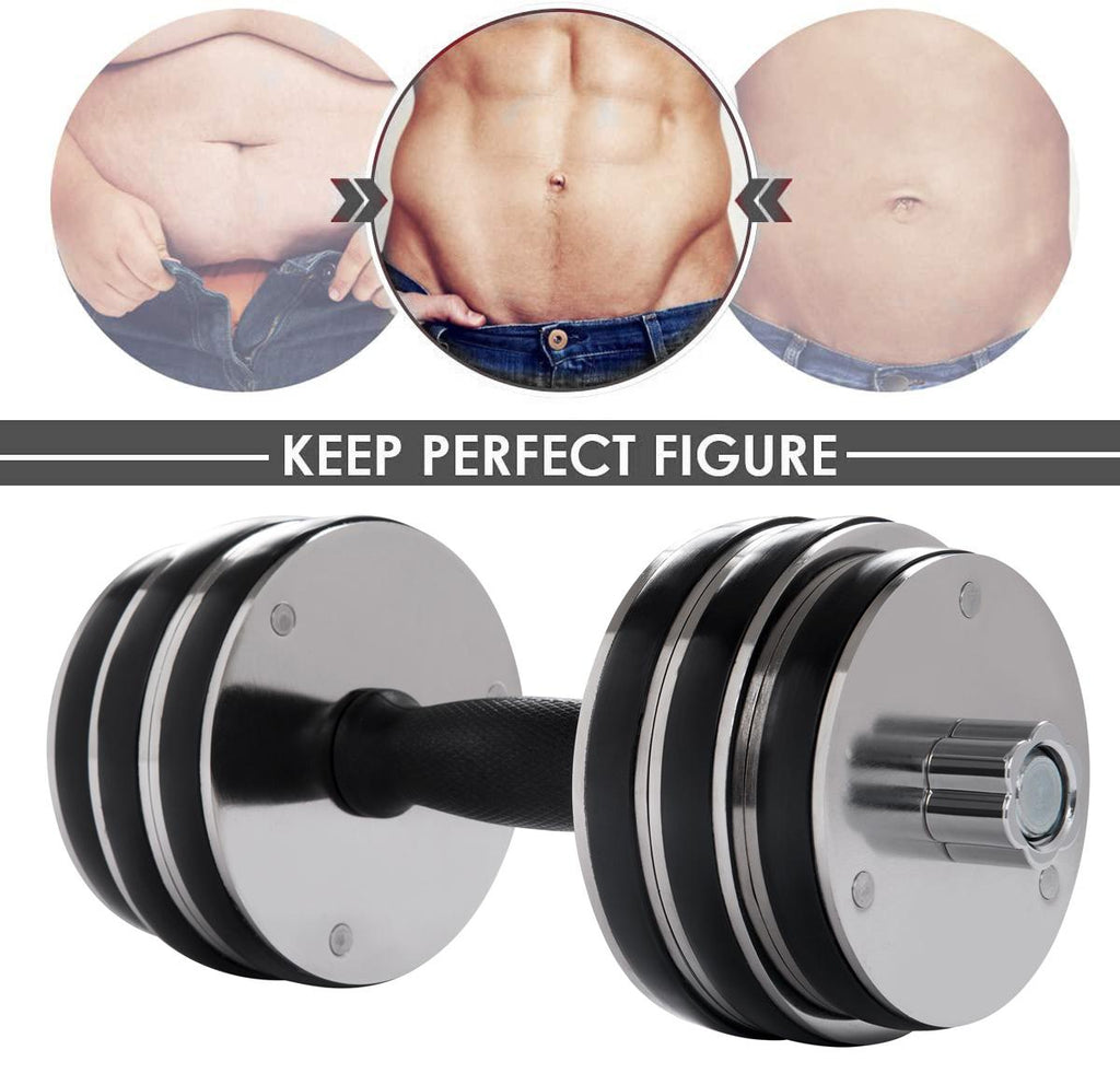 Exercise &amp; Fitness Dumbbells Set of 2, 33LBS Adjustable Weights Dumbbell Set, Non-Slip Dumbbells with Dumbbell Plates, Home Gym Weight Training Dumbbell Fitness Equipment for Men Women, Black, W16337