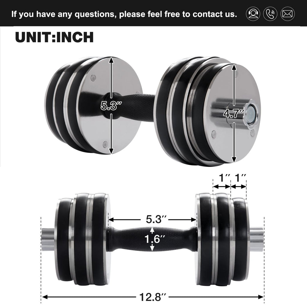 Dumbbells Set of 2, Non-Slip Adjustable Dumbbells Set with 6 Dumbbell Plates, Fitness Dumbbells Set for Adults Men Women, Home Fitness Equipment Gym Workout Strength Training, Black, W16333