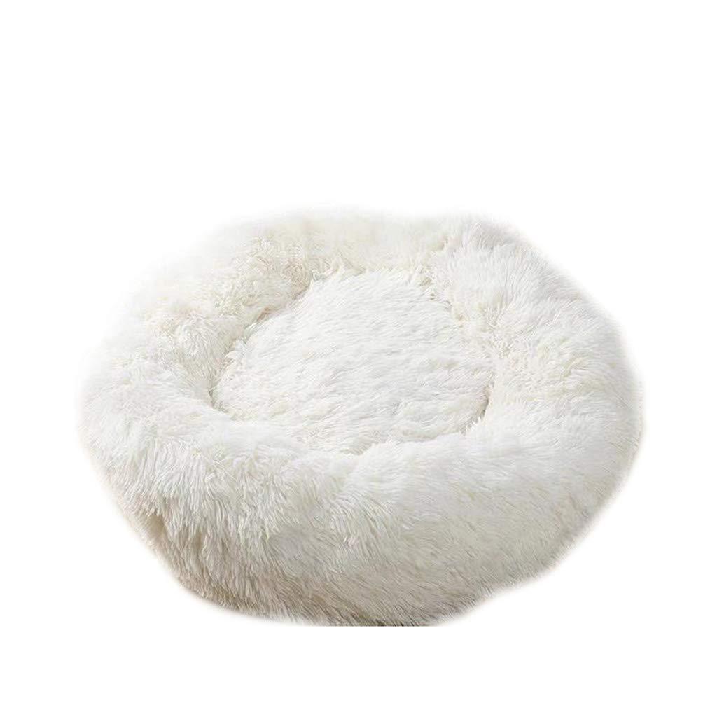 Fluffy Dog Bed, Relieves Joint Pain in Pet, Soft Luxury Plush Mattress for Round Dogs and Cats, Warm Non-Slip (Multiple Sizes)