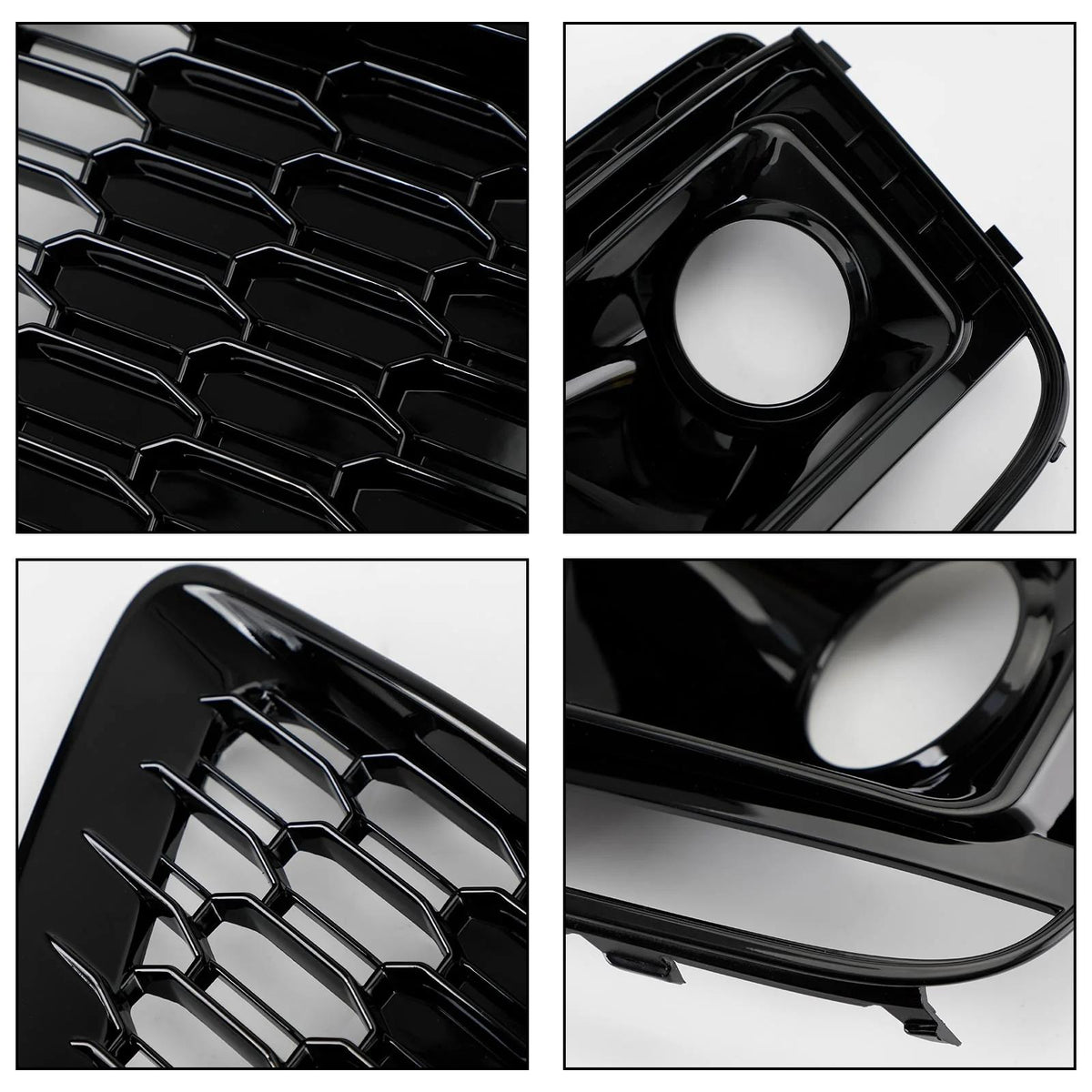 2018-20 RSQ5 Audi Q5 SQ5 SUV Black Front Honeycomb Fog Lamp Grilles Cover Generic