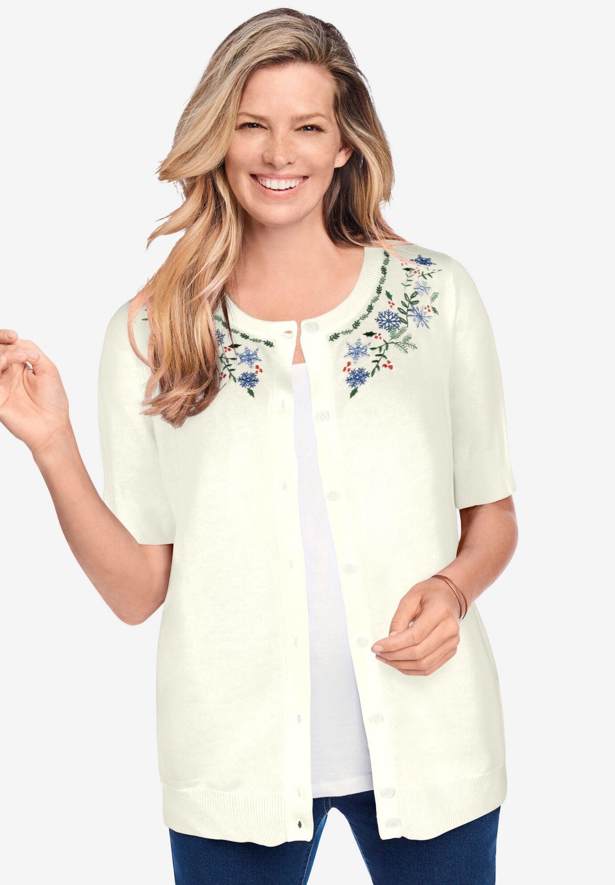 perfect elbow-length sleeve cardigan