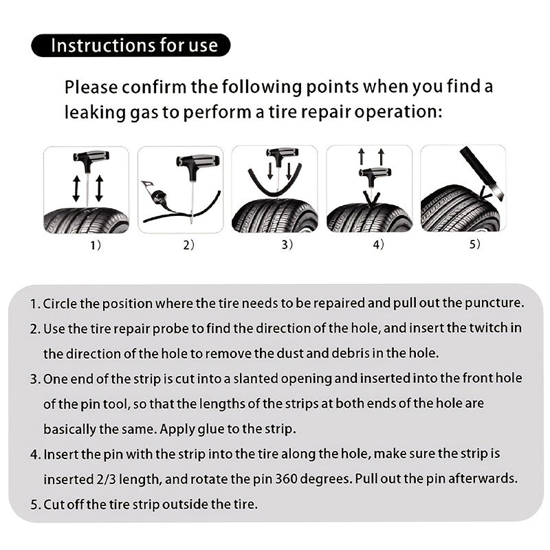 50PCS Tire Repair Strips: ly and Easily Fix Car and Motorcycle Tires!
