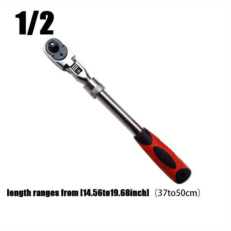 1/4 3/8 1/2 Telescopic Head Ratchet Wrench 72-Tooth Chrome Vanadium Steel Telescopic Head Ratchet Wrench, Automatic  Release Wrench
