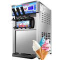 Ice Cream Machine Commercial, 18L/H Yield Soft Serve Ice Cream Maker, 3 Flavors, 1200W Commercial Soft Serve Ice Cream Machine with LCD Panel for Bars Coffee Shop