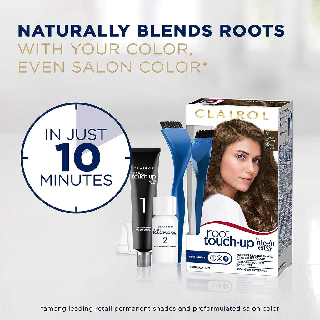 Clairol Root Touch-Up by Nice'n Easy Permanent Hair Dye, 4A Dark Ash Brown Hair Color, Pack of 1