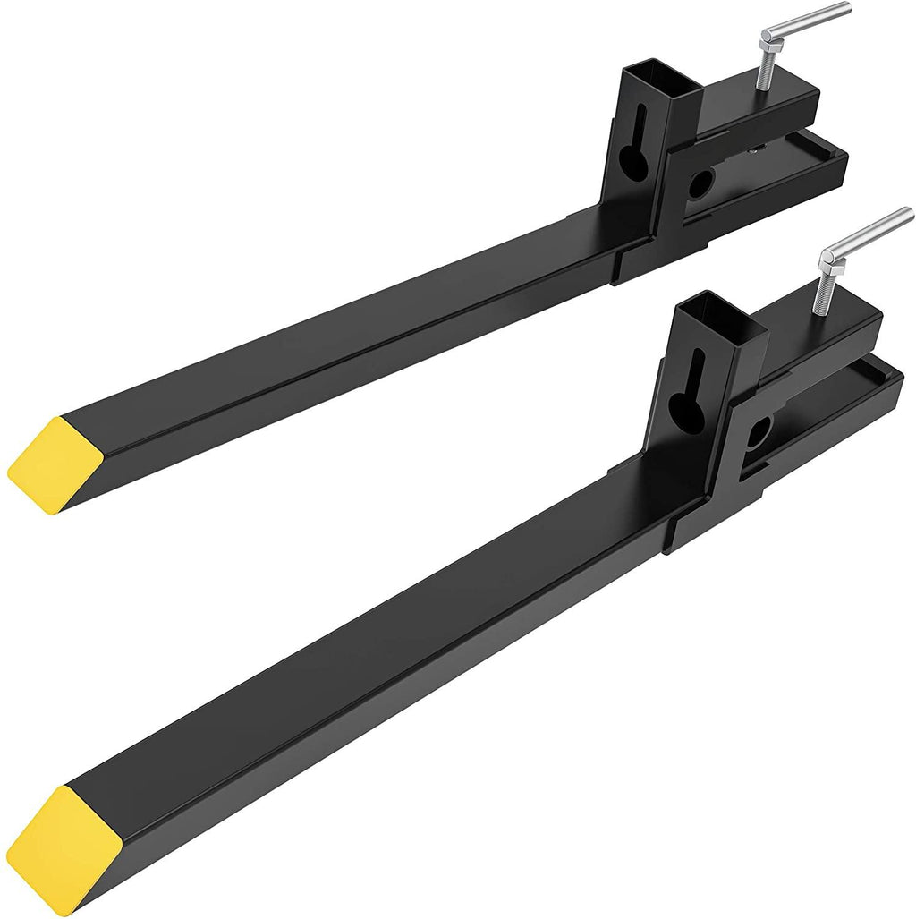 yitamotor 43" clamp on pallet forks 30" 1500lbs light duty forks for tractor loader bucket