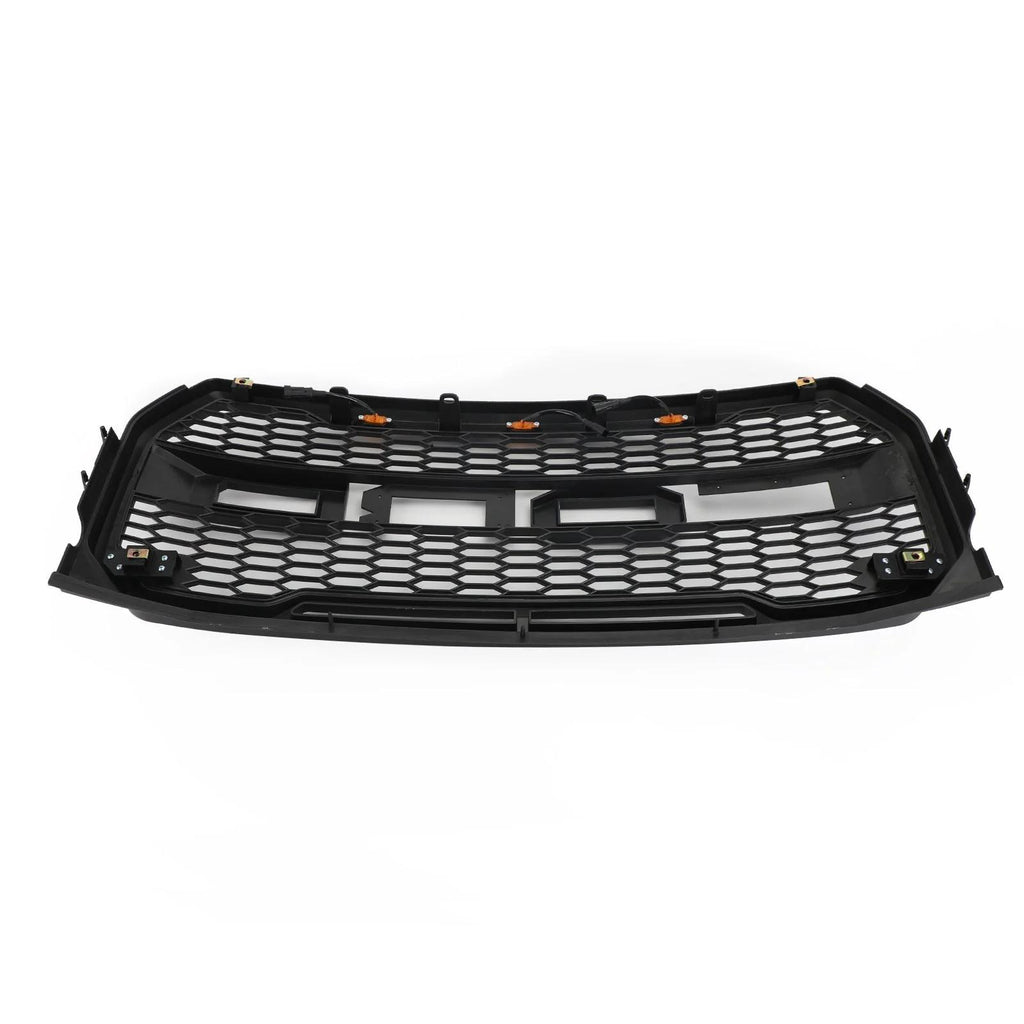 2015-2023 F150 Ford Raptor Style Black Front Bumper Grill W/ LED Grille Replacement Generic