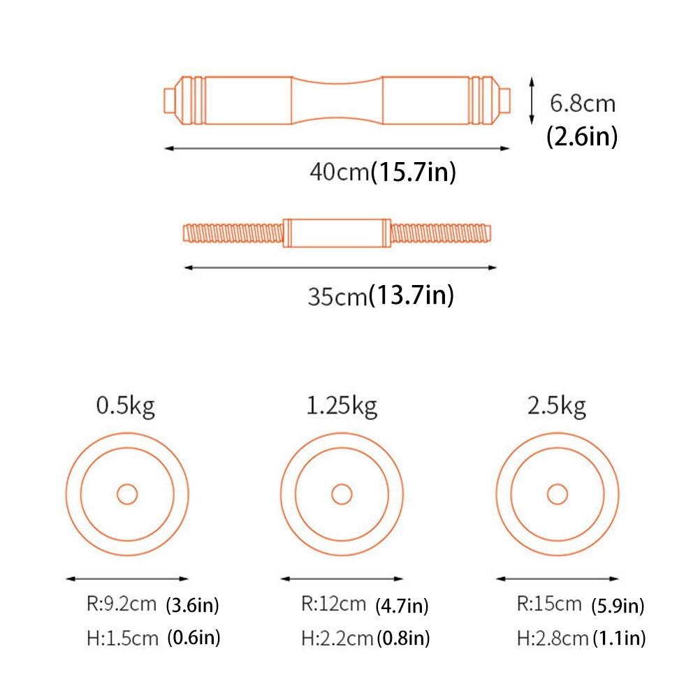 Metal Dumbbell Barbell Set, Weights Adjustable Dumbbell with Anti-Slip Metal Handle, Electroplated Dumbbell