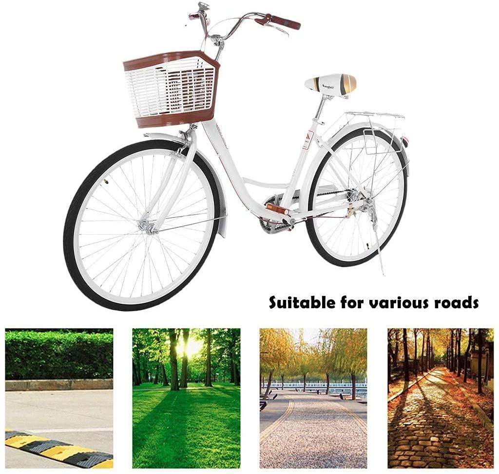 Micozy Womens Bike Beach Cruiser Bike Retro Bicycle 26 Inch Classic Bicycle Commuter Bike with Comfortable Seats and Baskets &amp; Back Seats Fits 5'2''-5'10'' [US in Stock]
