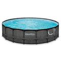 Summer Waves Elite P4A02048B 20ft x 48in Above Ground Frame Swimming Pool Set w/ Filter Pump, Pool Cover, Ladder, Ground Cloth,
