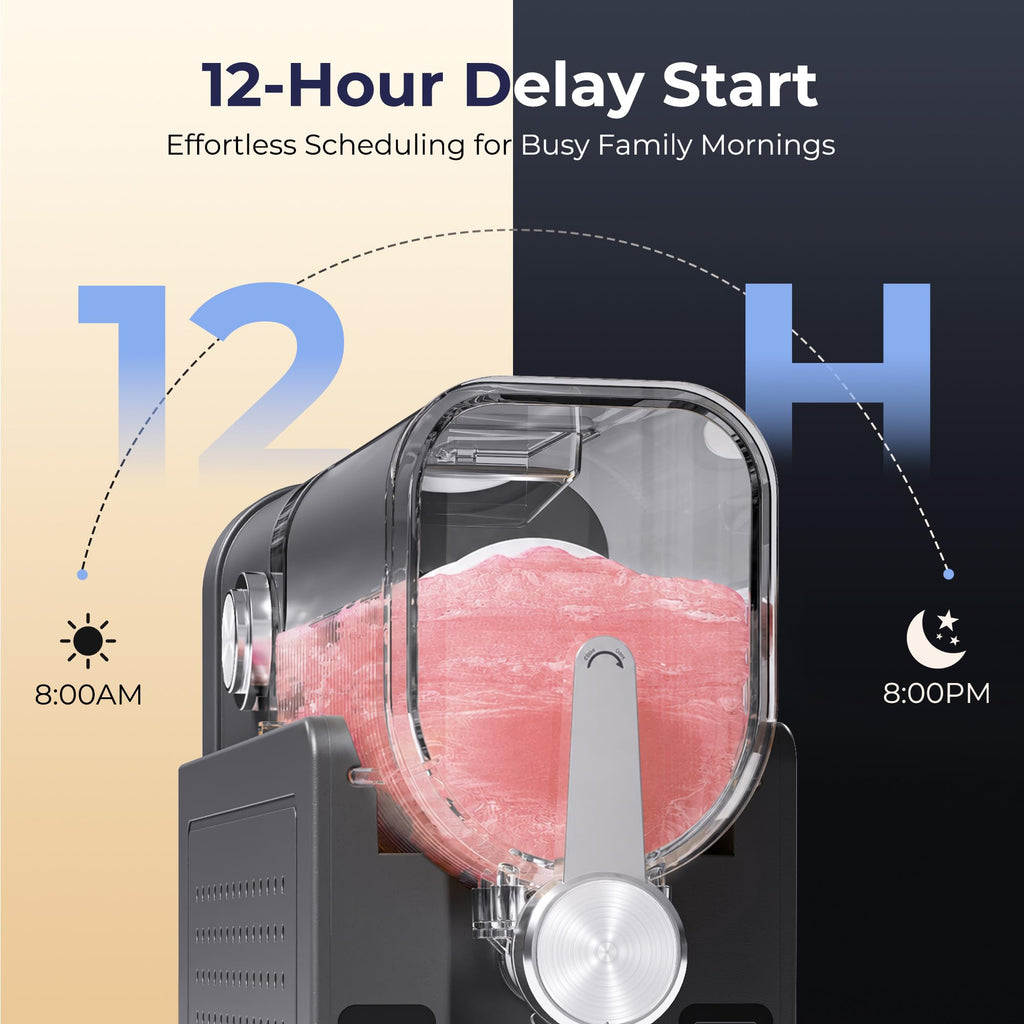Slushie Machine, No Ice Needed Slushy Maker for Home, Real-Time Temp Display, Frozen Drink Maker with 6 Preset Programs for Ice Cream, Frappés, Milk Shake and More, Black, 1 Pack+3Modes