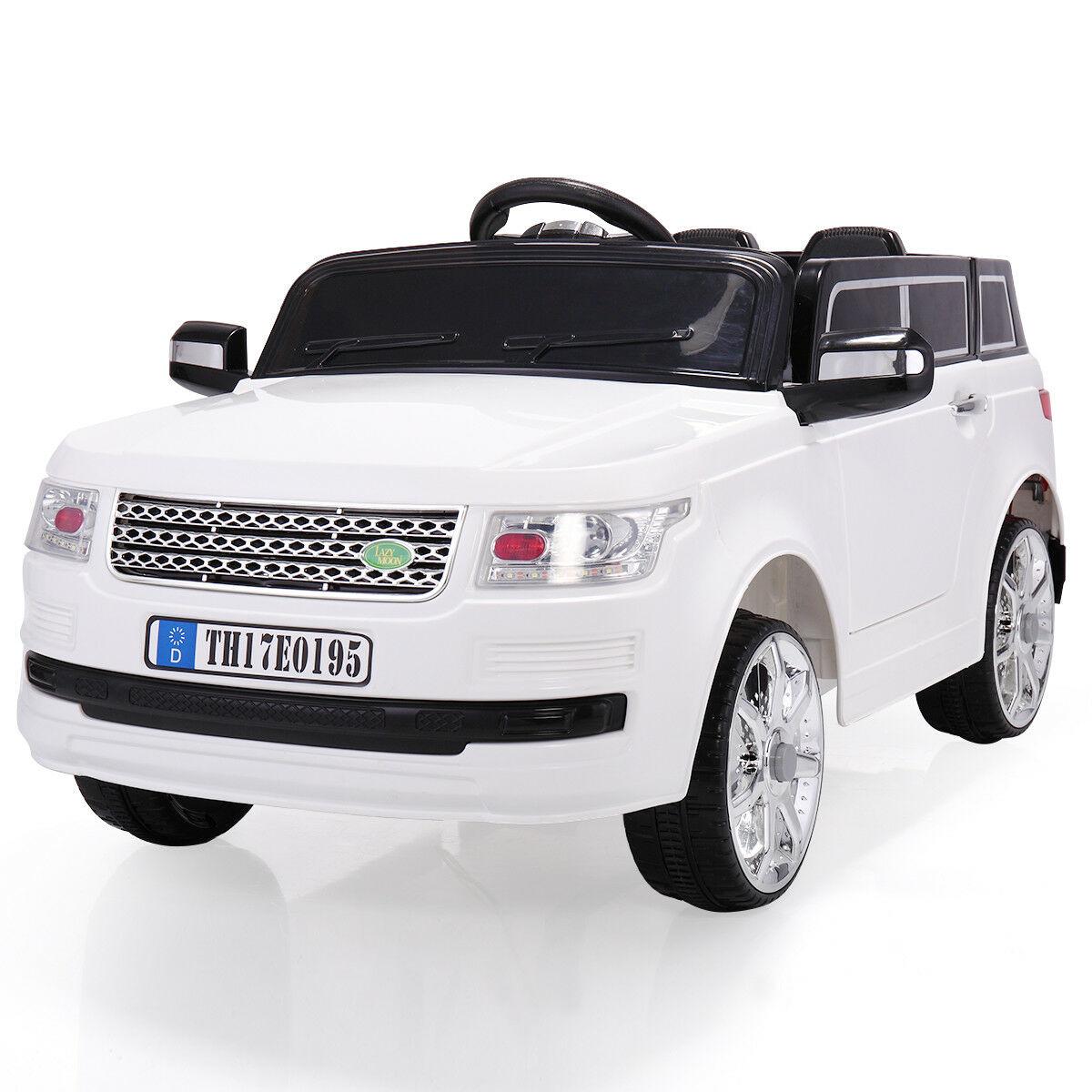 Veryke Electric Cars for Kids, Mini Car Toy for Kids, White Electric Cars for Kids to Ride, Battry-Powered Ride On Mini Car Gifts for Children Child Boys, 12V Kids Ride-On Truck Car w/ Remote Control