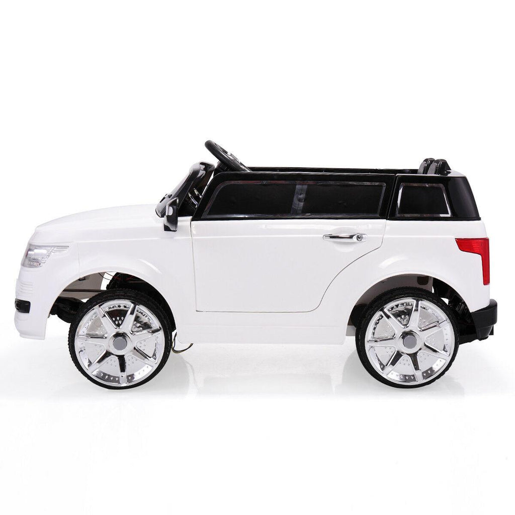 Veryke Electric Cars for Kids, Mini Car Toy for Kids, White Electric Cars for Kids to Ride, Battry-Powered Ride On Mini Car Gifts for Children Child Boys, 12V Kids Ride-On Truck Car w/ Remote Control