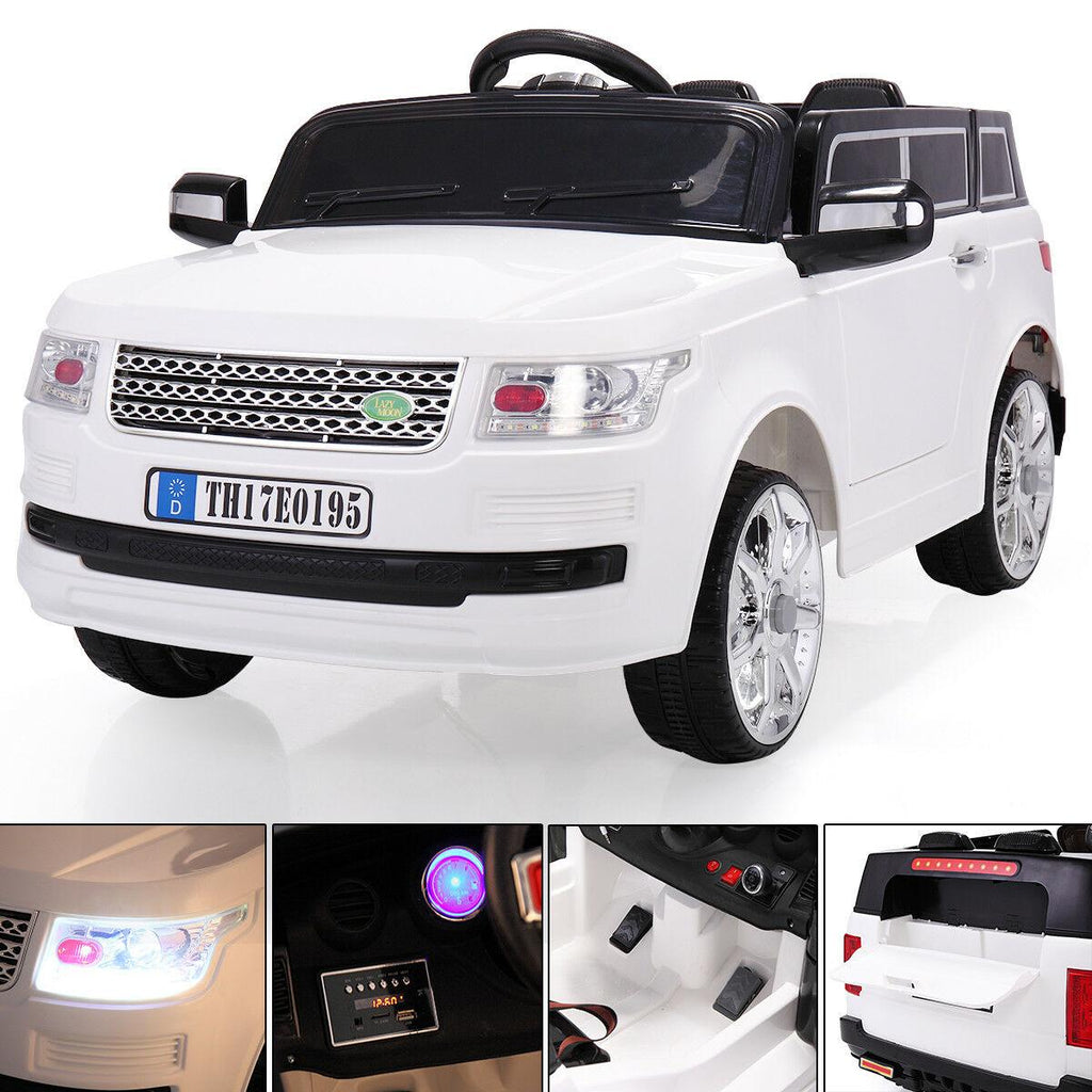 Veryke Electric Cars for Kids, Mini Car Toy for Kids, White Electric Cars for Kids to Ride, Battry-Powered Ride On Mini Car Gifts for Children Child Boys, 12V Kids Ride-On Truck Car w/ Remote Control